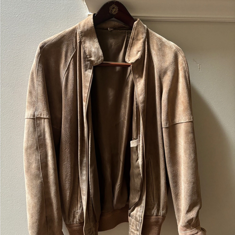 Vintage Italian suede bomber jacket